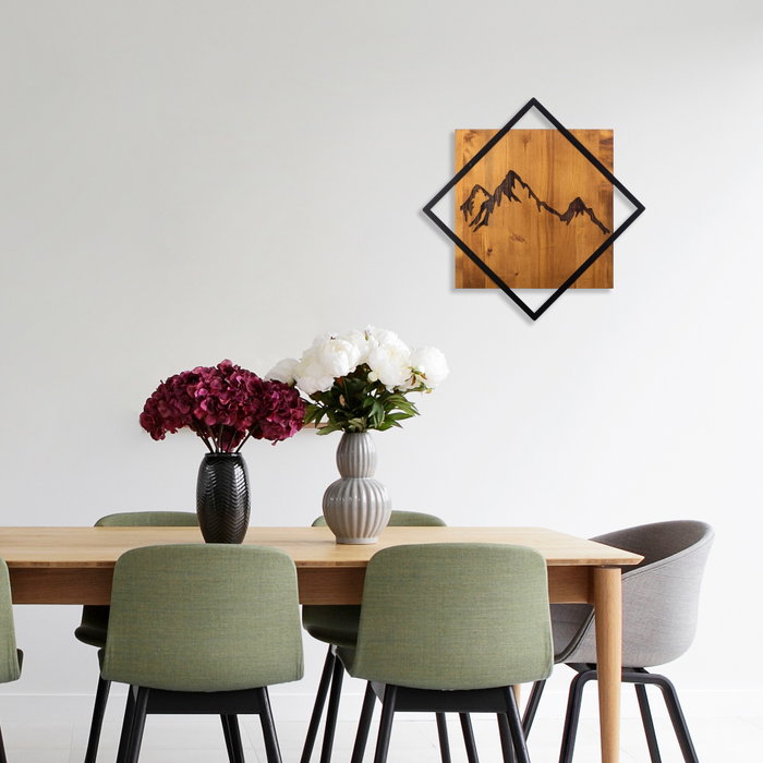 Wallity Mountain 2 - Accesorio decorativo de pared en nogal y negro